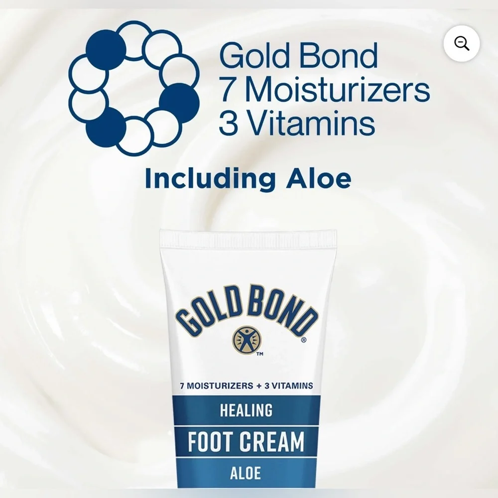 Gold Bond Healing Hydrating Foot and Body Cream with Aloe - White and Gold